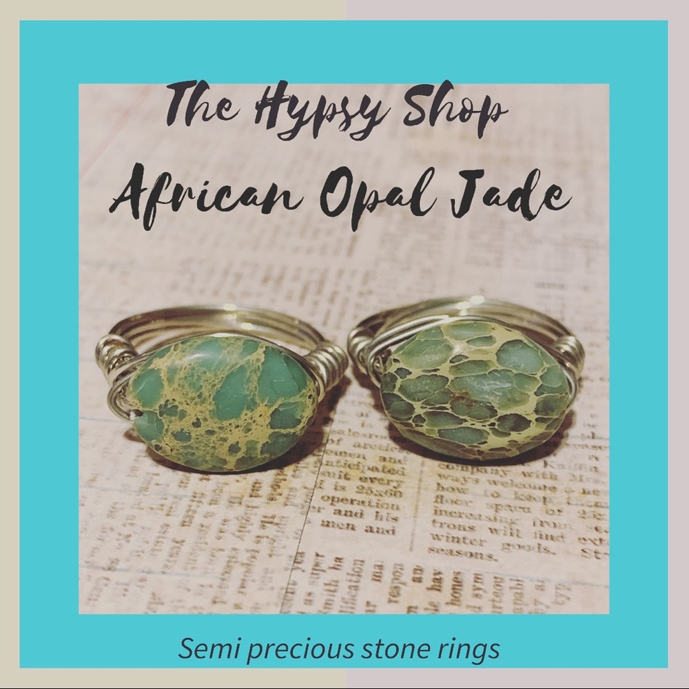 Jade wirewrapped rings. Sold separately